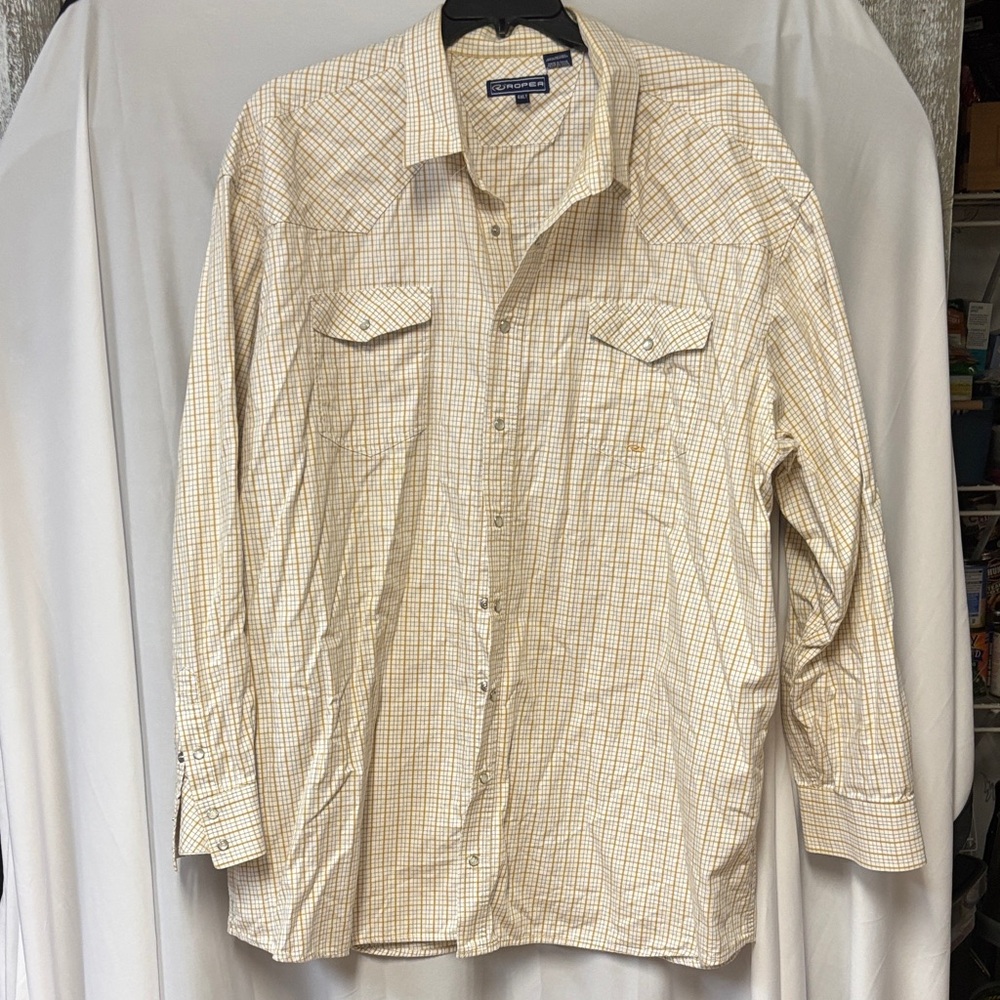 Roper Yellow and Gray Plaid Shirt